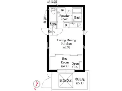 カーサピアッツァ品川イースト(1LDK/1階)の間取り写真