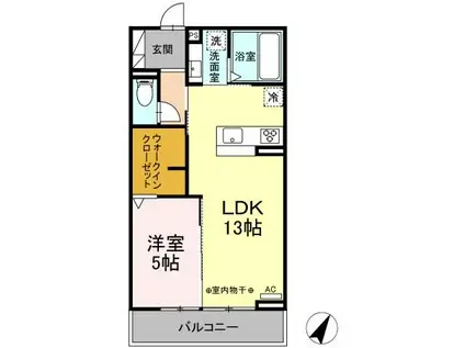 セレーノ小鹿(1LDK/3階)の間取り写真