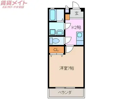 サンフォレスト24(1K/3階)の間取り写真