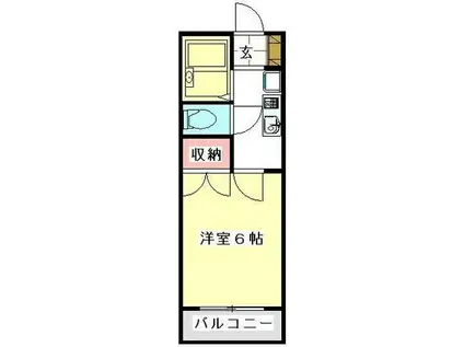 レオパレスカートン(1K/1階)の間取り写真