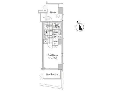 L′GENTE VALU 麻布十番(1K/3階)の間取り写真