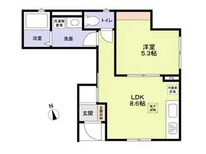 N シェレストック目黒(1LDK/1階)の間取り写真