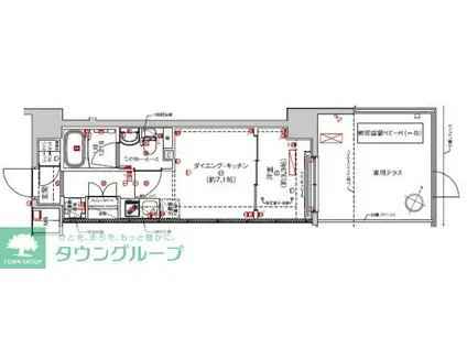 SAKURA AXIS 中板橋(1DK/1階)の間取り写真