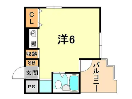 ロイヤルメゾン御影7(ワンルーム/4階)の間取り写真