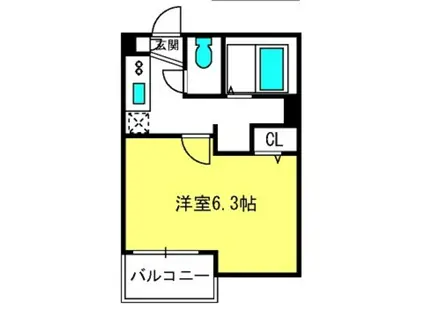 COZY R(1K/1階)の間取り写真
