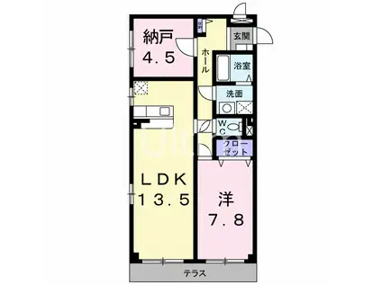 ガーデンヒル鳴滝(2LDK/1階)の間取り写真