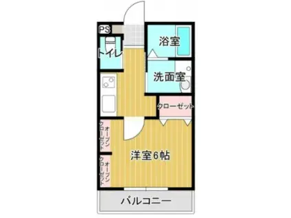 スカーレット海老園(1K/1階)の間取り写真