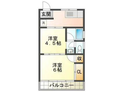 コーポITO(2K/4階)の間取り写真