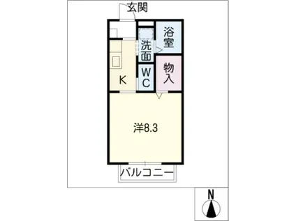 Gソレーユ(1K/2階)の間取り写真