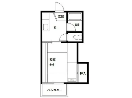 ときわ荘(1K/2階)の間取り写真