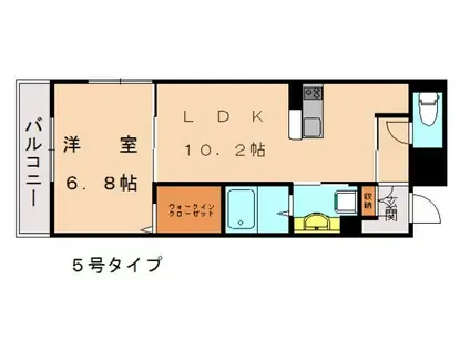 サリオス香椎駅前(1LDK/3階)の間取り写真