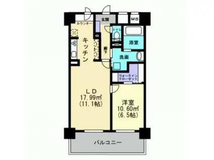 リッチ・クレールマンション(1LDK/5階)の間取り写真