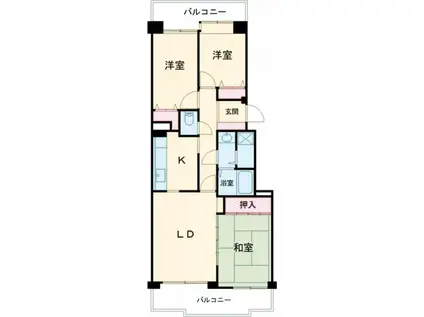 グランデージュ桜(3LDK/2階)の間取り写真