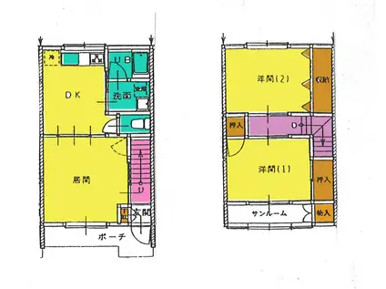 JメゾンM棟(2LDK/1階)の間取り写真