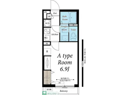 リブリ・大宮土呂(1K/2階)の間取り写真