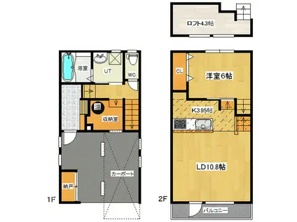 アクアリオ(1LDK/1階)の間取り写真