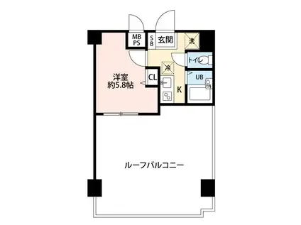 グランフォース所沢(1K/11階)の間取り写真