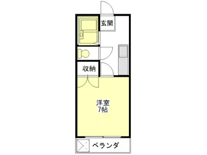 カレッジハウス8(1K/1階)の間取り写真