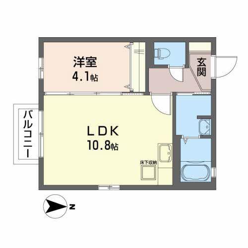ファビュラス I(1LDK/1階)の間取り写真
