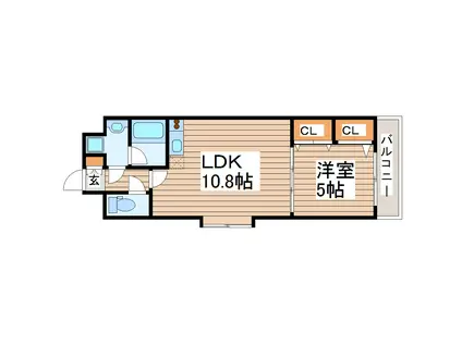 エスパース長町南(1LDK/3階)の間取り写真