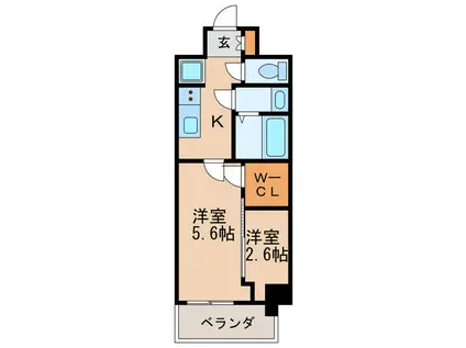 エステムコート名古屋新栄VI アートテラス(2K/3階)の間取り写真