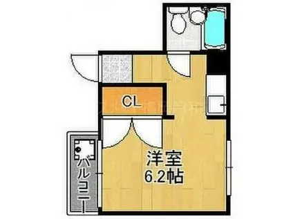 シルバーハイツ蓮池(ワンルーム/3階)の間取り写真