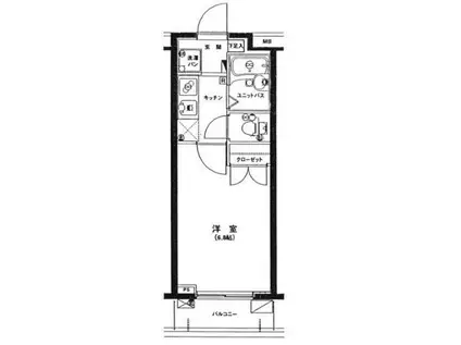 エスコート芝浦(1K/9階)の間取り写真