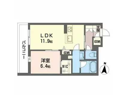 ラパネージュ(1LDK/4階)の間取り写真