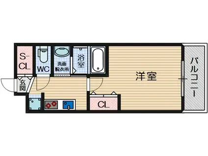 LUXE正雀駅前(1K/7階)の間取り写真