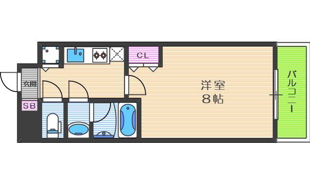 ONE ROOF FLAT TENJINBASHI(1K/4階)の間取り写真
