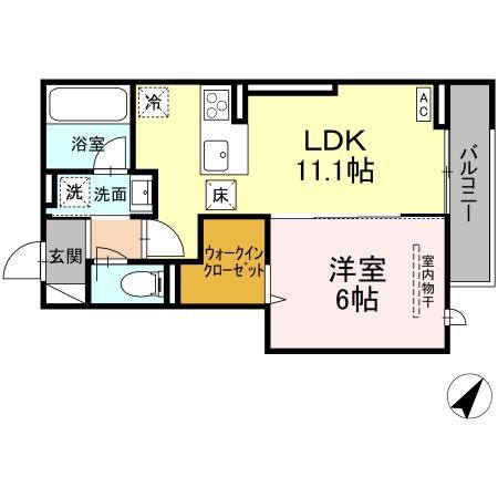 TORISIA向中野 IV(1LDK/1階)の間取り写真