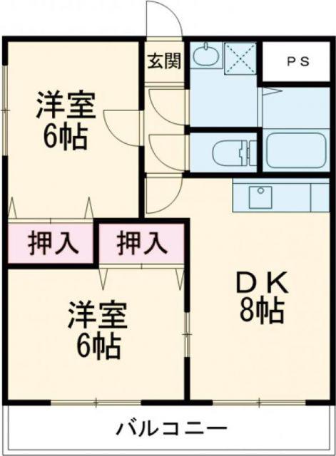 リベルテS・J(2DK/3階)の間取り写真