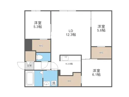 LE CLAIR MINAMIMARUYAMA(3LDK/1階)の間取り写真