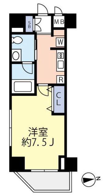 グランヴァン亀戸III(1K/2階)の間取り写真