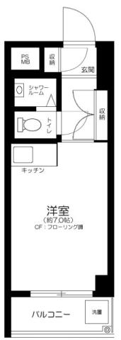 セザール第二蒲田(ワンルーム/4階)の間取り写真