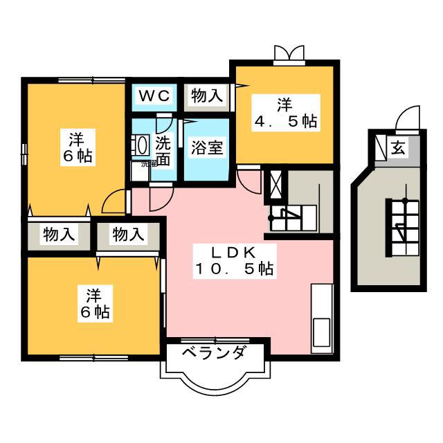 シンシア II(3LDK/2階)の間取り写真