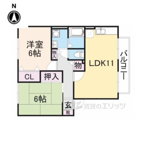 シャルマン・F(2LDK/2階)の間取り写真