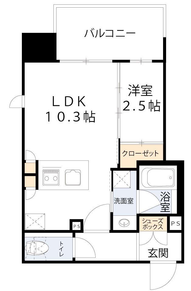 シーズンフラッツ福島(1LDK/7階)の間取り写真