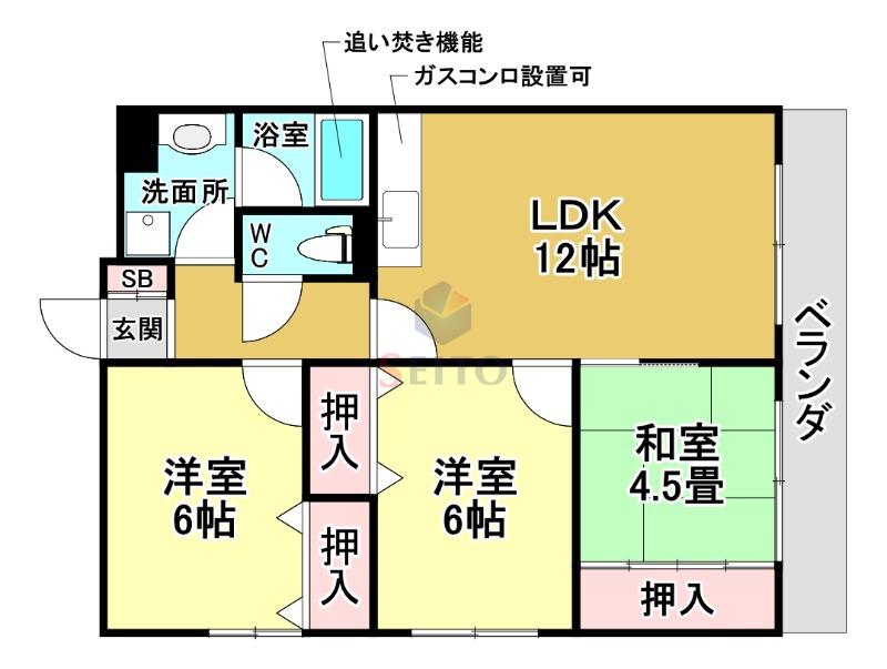 メゾン優雅(3LDK/3階)の間取り写真