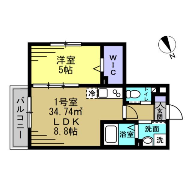 エーエスジェイ南流山(1LDK/2階)の間取り写真