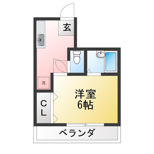 パ-クサイド上青木(1K/3階)の間取り写真