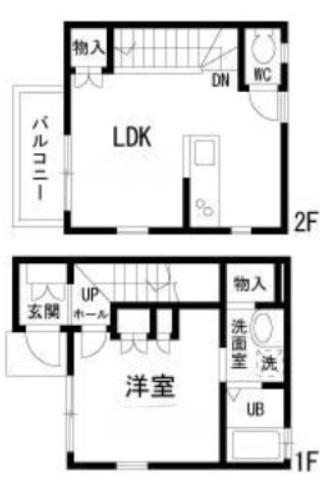 VILLA K(1LDK/1階)の間取り写真