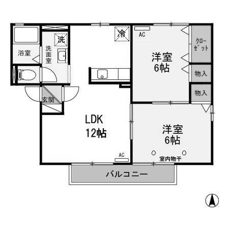 エスペラール(2LDK/2階)の間取り写真
