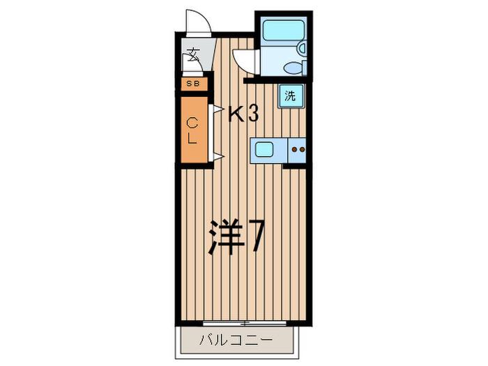 カーサーST2(1K/2階)の間取り写真