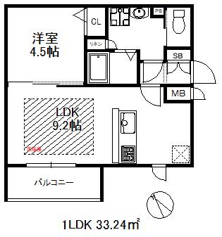 プレサンスザ神戸(1LDK/14階)の間取り写真
