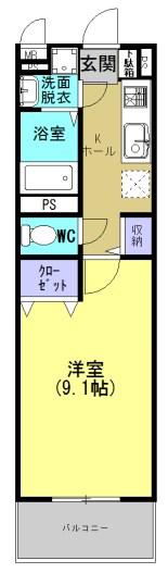 ルミライズ(1K/3階)の間取り写真