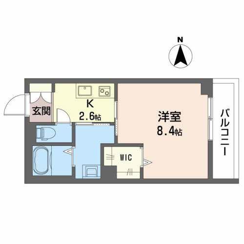 モンターニュ(1K/3階)の間取り写真