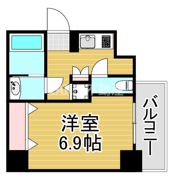 ウォークフォレスト御幸町(1K/7階)の間取り写真