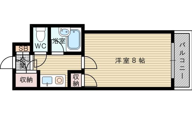 レグノグリーン淡路(1K/2階)の間取り写真