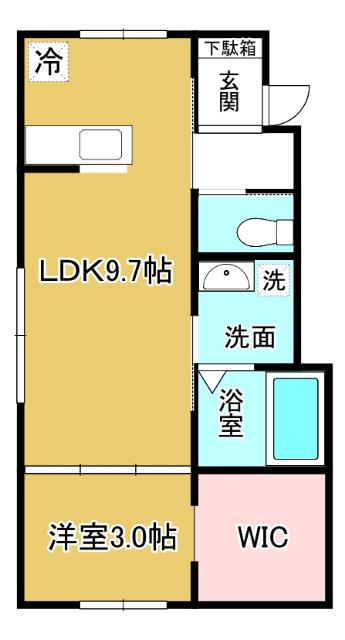 NEO五福(1LDK/2階)の間取り写真